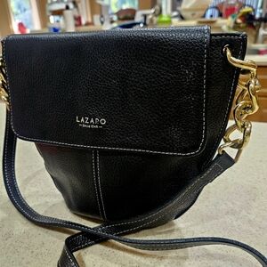 LAZARO Handbag, black Leather Crossbody Handbag